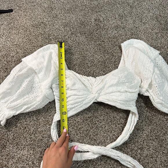 MARISSA WEBB Women's White Eyelet Crop Top Size 2 - Picture 9 of 11